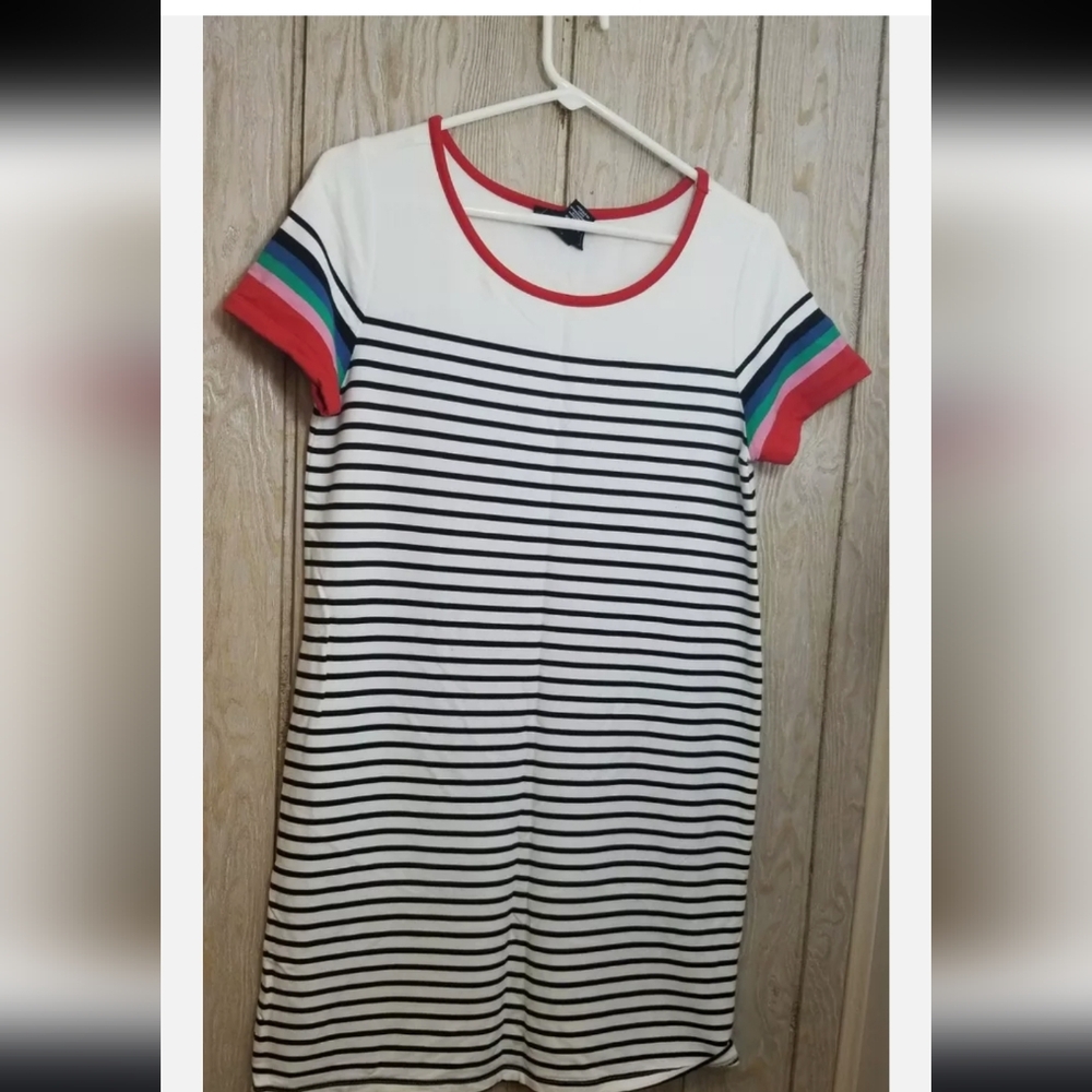 Heyton Dress Striped Rainbow Sleeves